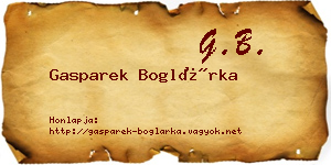 Gasparek Boglárka névjegykártya